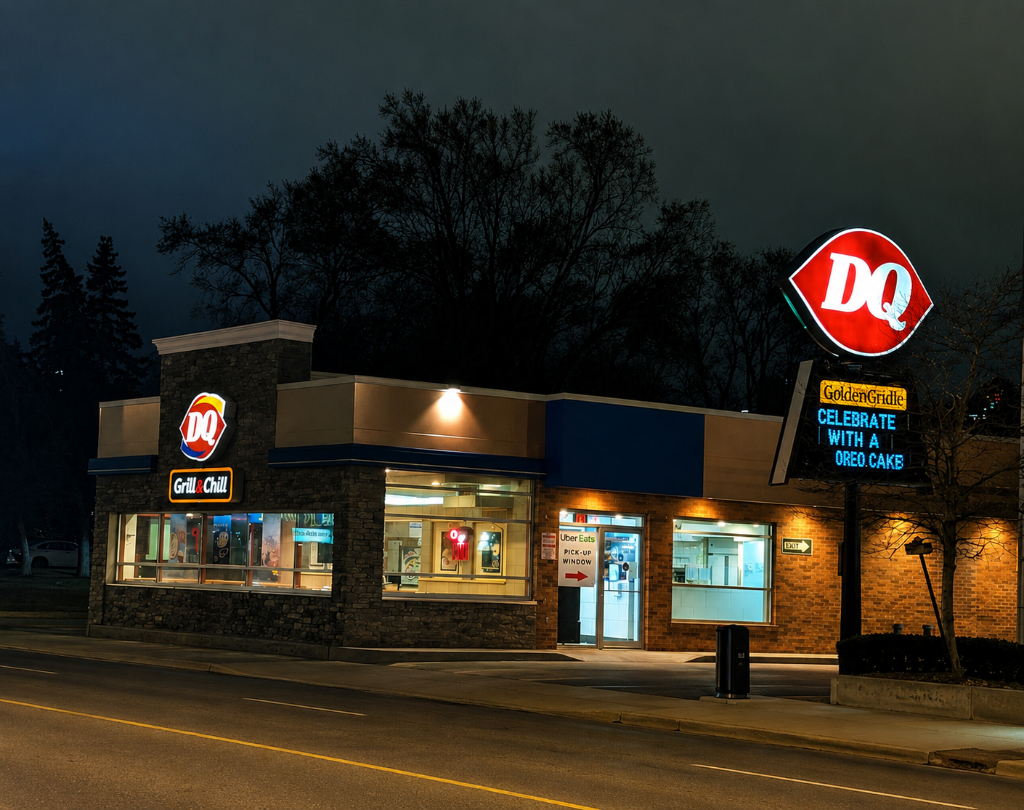 Before — Dairy Queen without roofline lighting