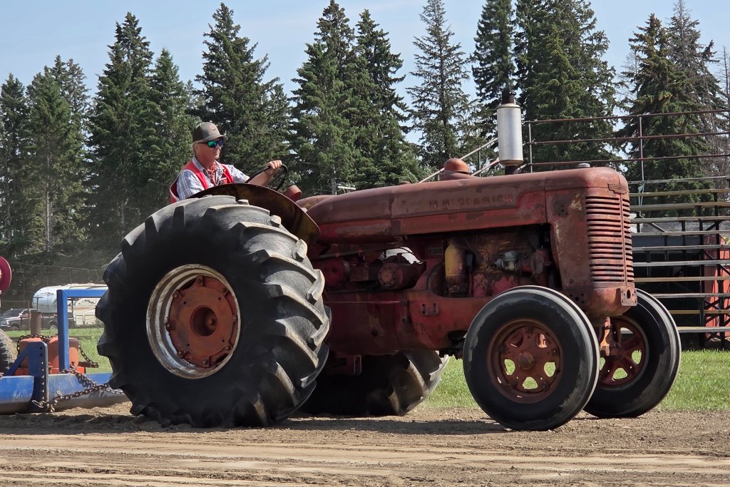 Row of IH Tractors at Sunset