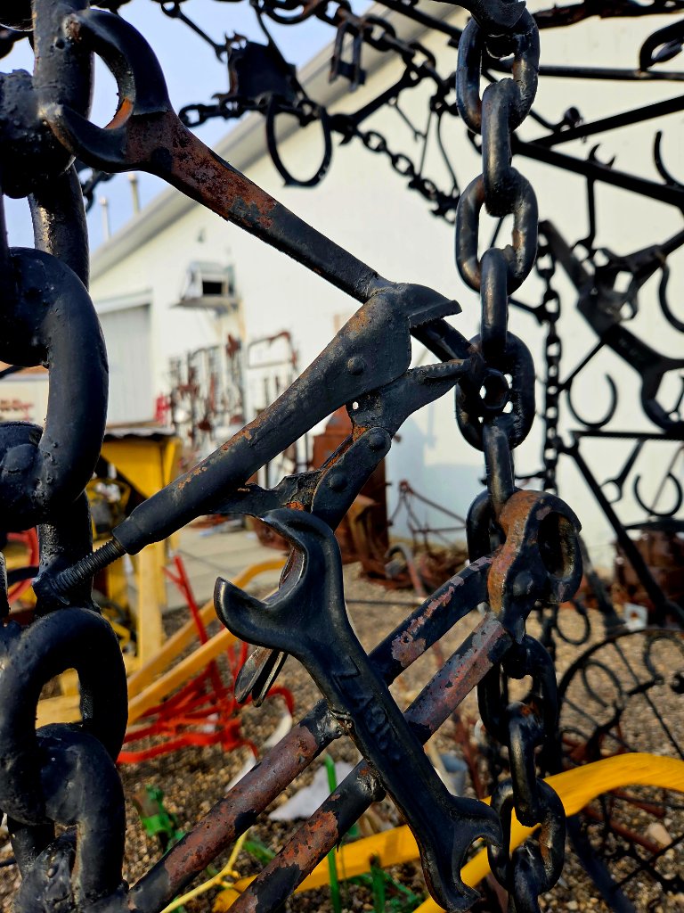 Wrench & Chain Sculpture