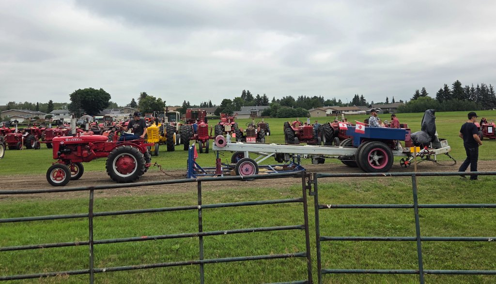 Antique Tractor with Canadian Flag