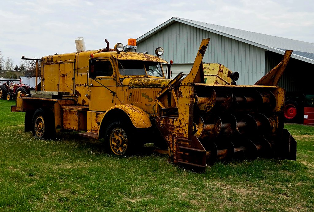 Vintage Yellow Snow Blower Truck