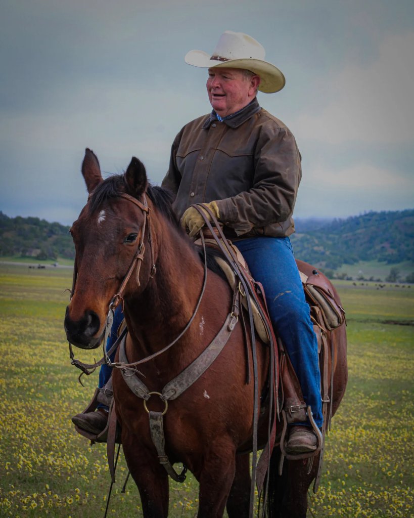 Jim Keegan on horseback at Keegan Ranch
