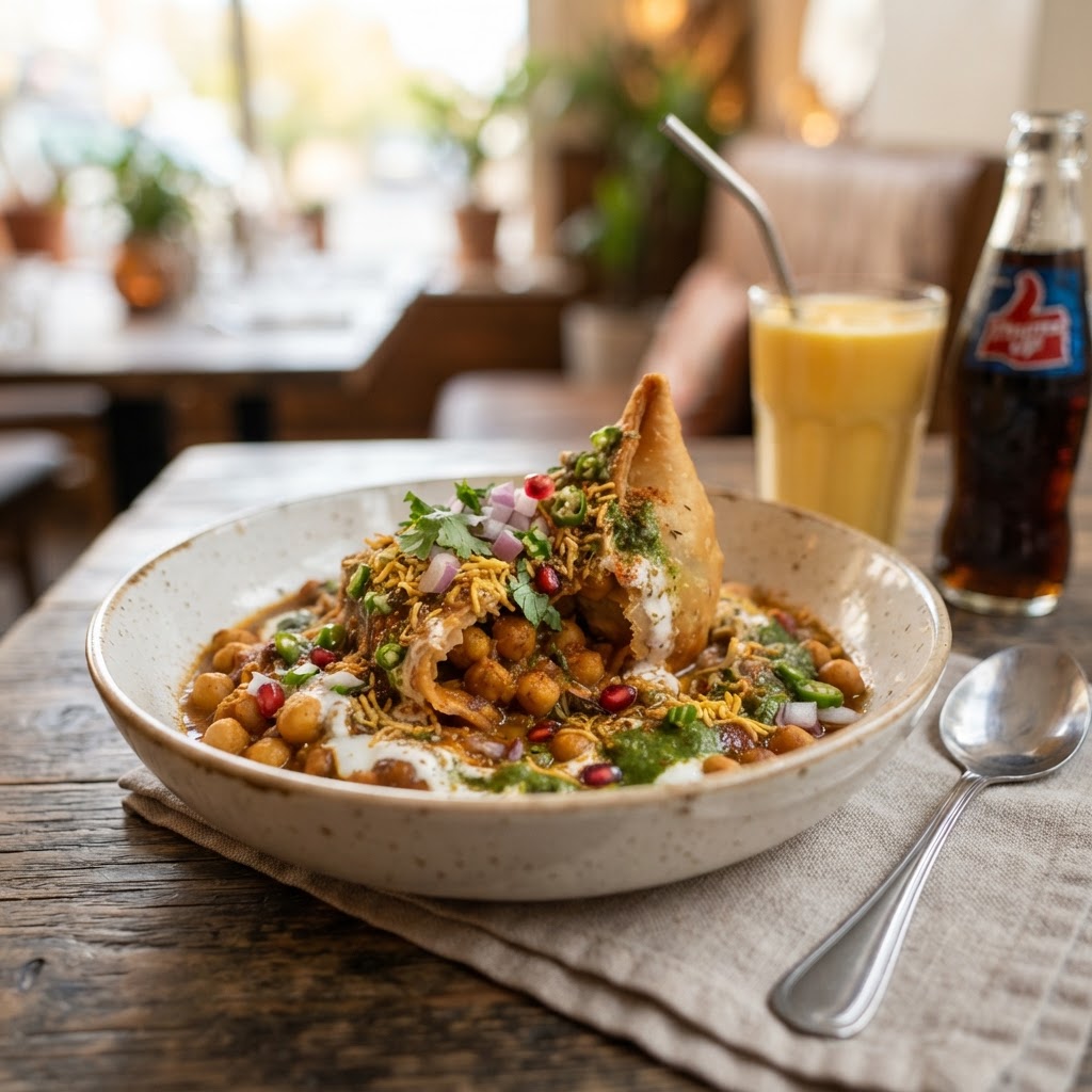 Veg Samosa Chat
