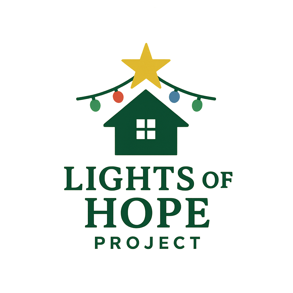 Team installing Christmas lights