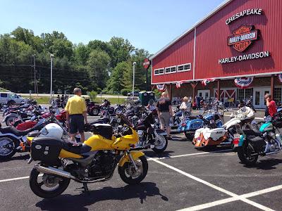 Chesapeake Harley-Davidson dealership with motorcycles parked outside