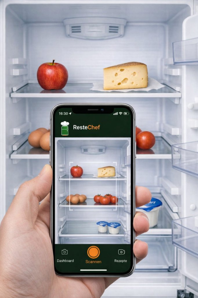 Kühlschrank Scan App für Reste Rezepte – Foto hochladen, kein Abtippen nötig