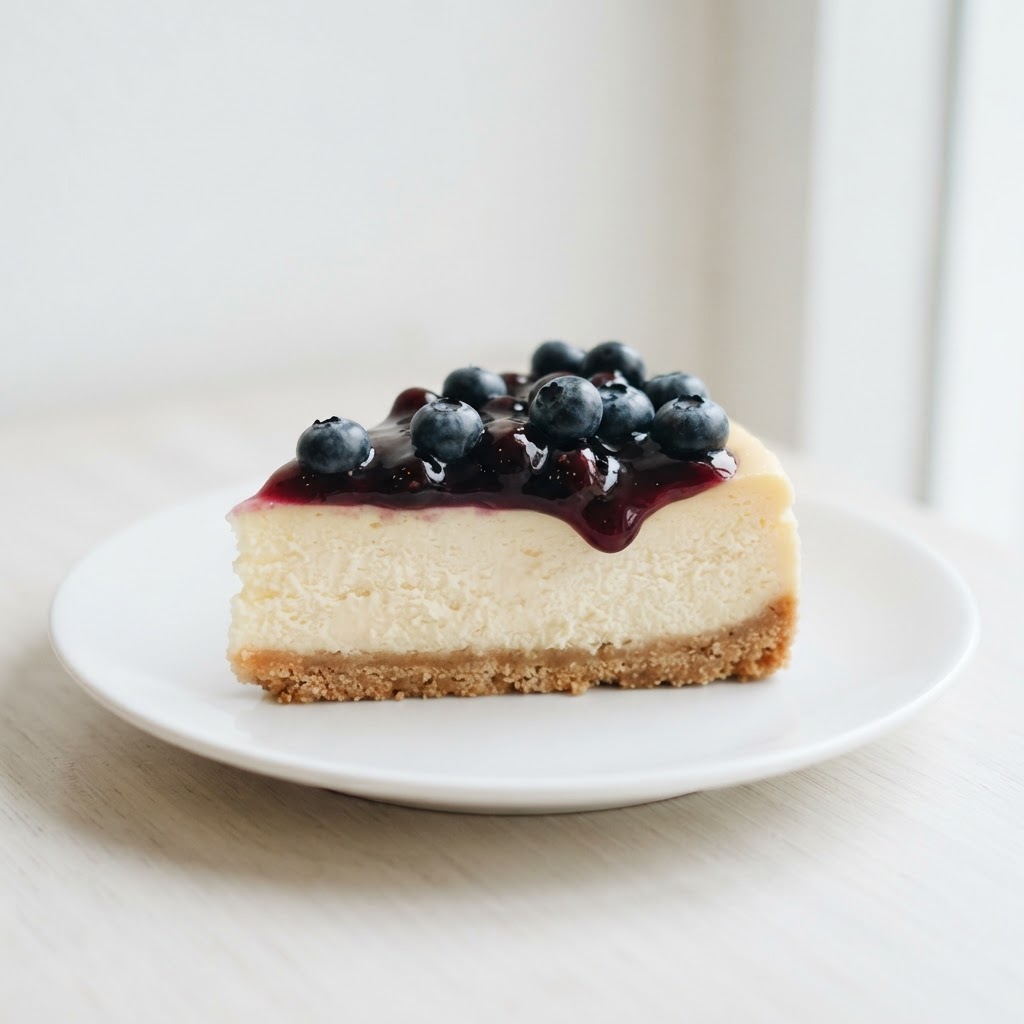 Chilled Blueberry Cheesecake Cake (Slice)