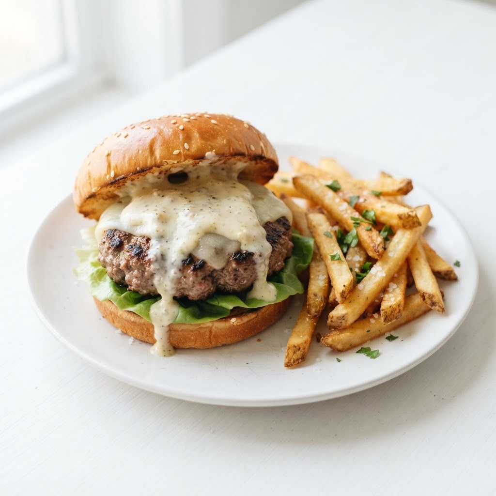BF3- Garlic Parmesa Burger w/ Fries