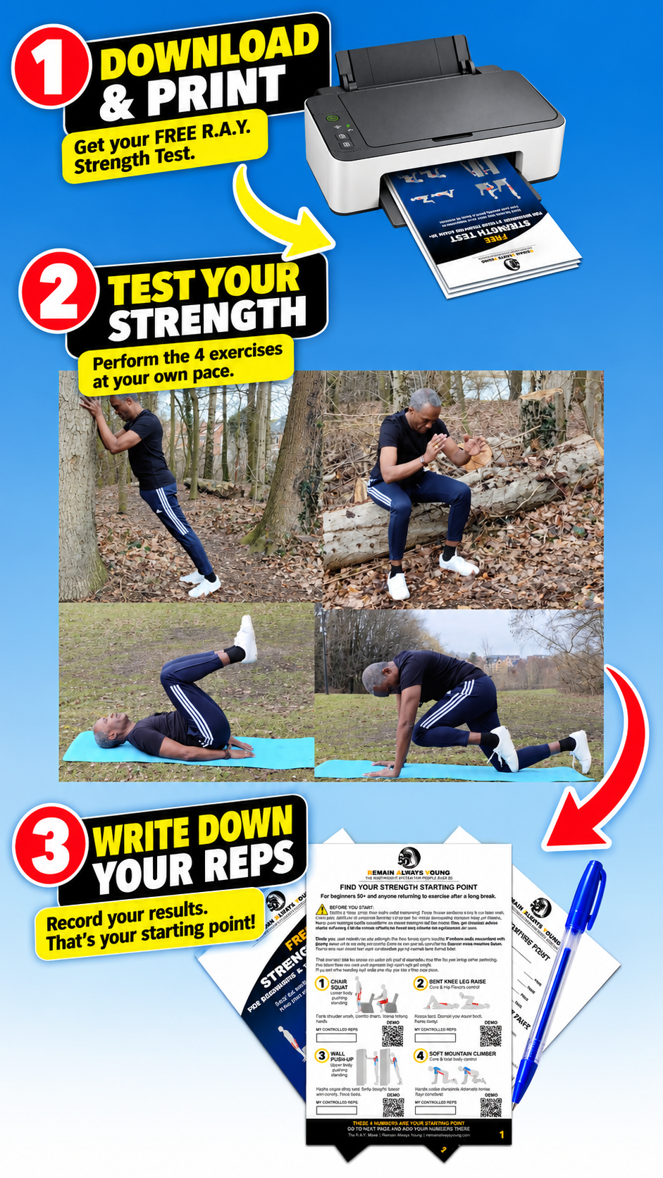 How to use your free strength test