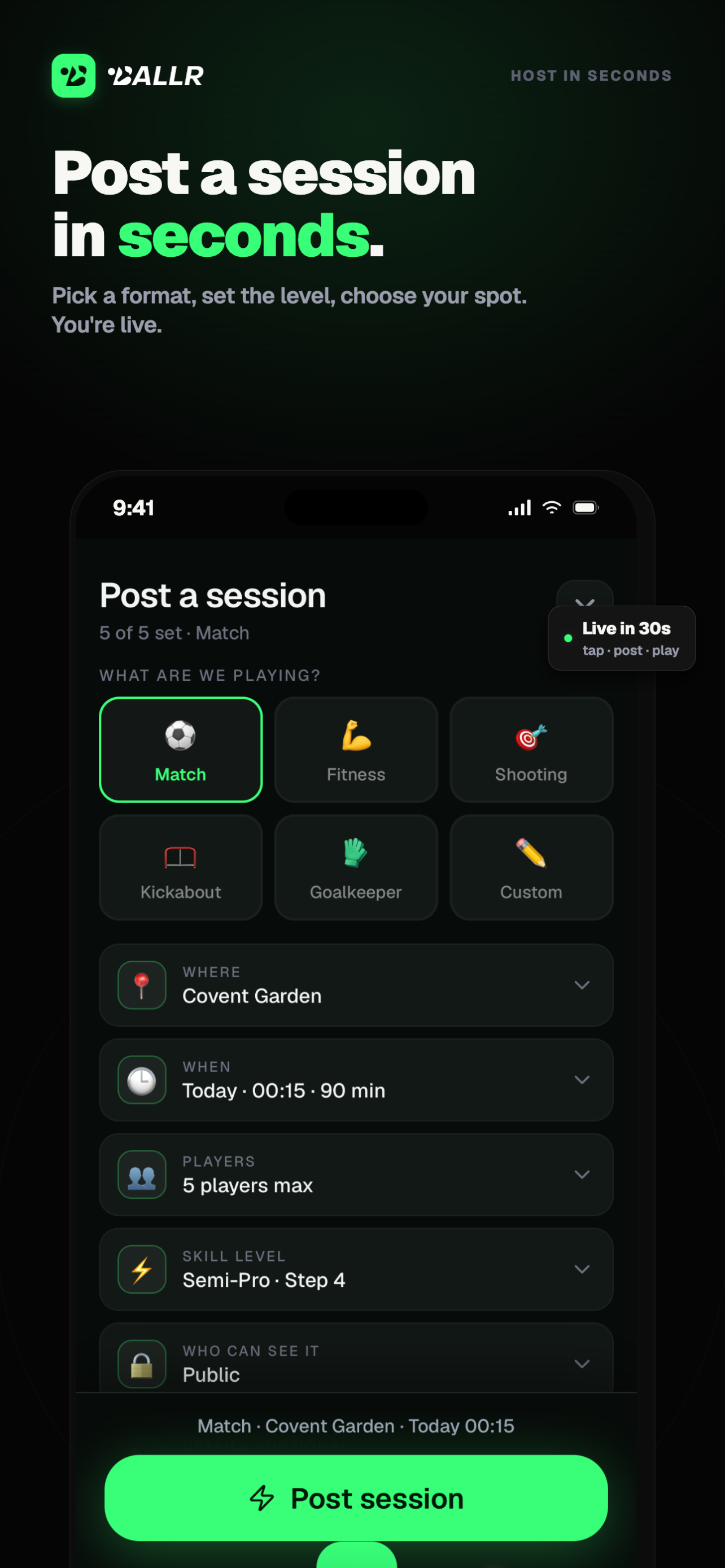 Post a session
