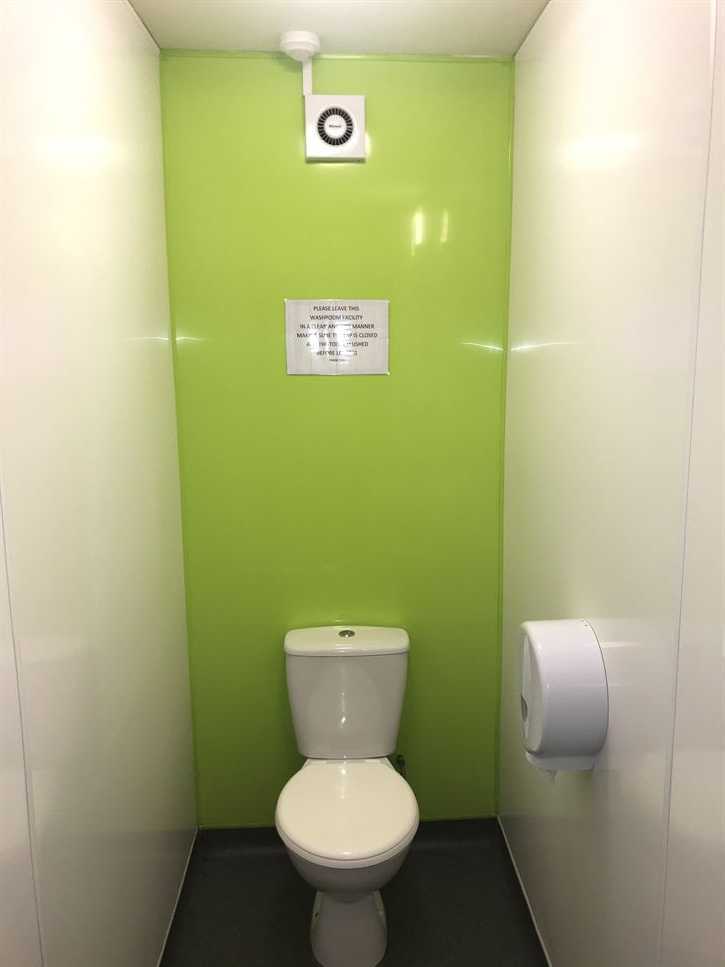 Lime Green Hygienic Toilet Cladding