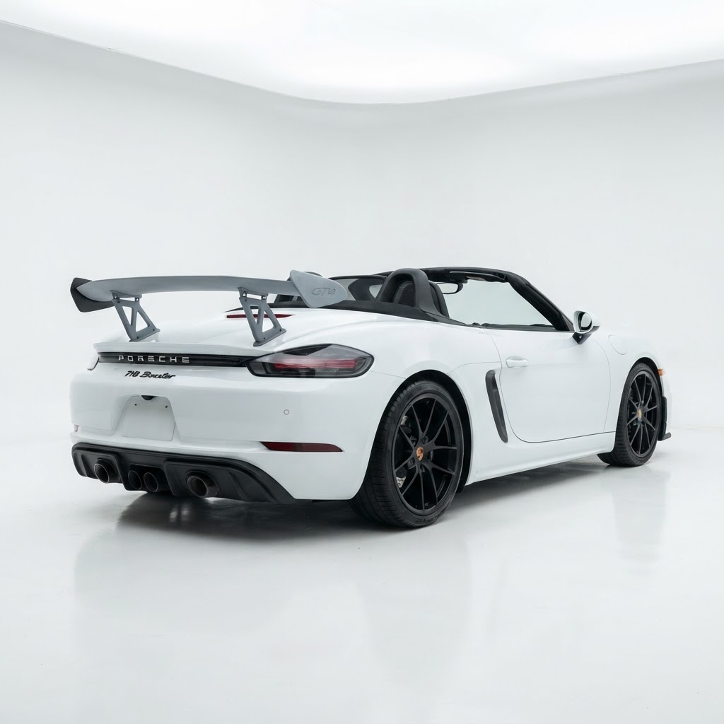 GT4-Style ABS Rear Trunk Spoiler (Unpainted/Paintable) — Porsche 718 Cayman & Boxster (982) — Lion Tuning