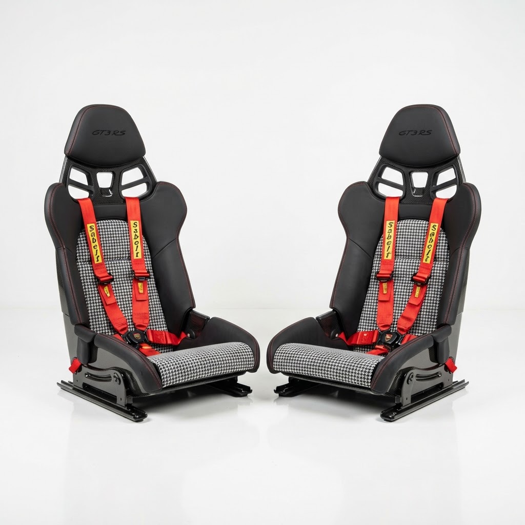 Dry Carbon Fibre Racing Bucket Seats (Pair) — Fits Porsche 911 / Boxster / Cayman / 718 / GT3RS