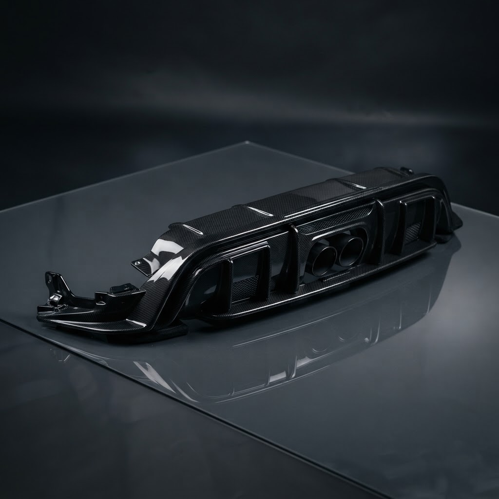 987.2 Cayman / Boxster Rear Diffuser — Gloss Black — Lion Tuning Porsche aero part
