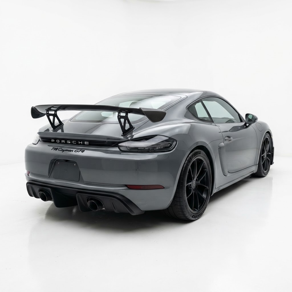 GT4-Style Carbon Fibre Rear Trunk Spoiler — Porsche 718 Cayman & Boxster (982) — Lion Tuning