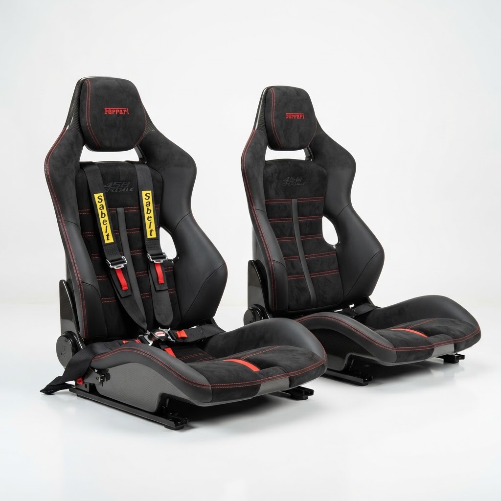 Dry Carbon Fibre Racing Bucket Seats — Fits Ferrari 458 Italia / Spider / Speciale (2009-2016)