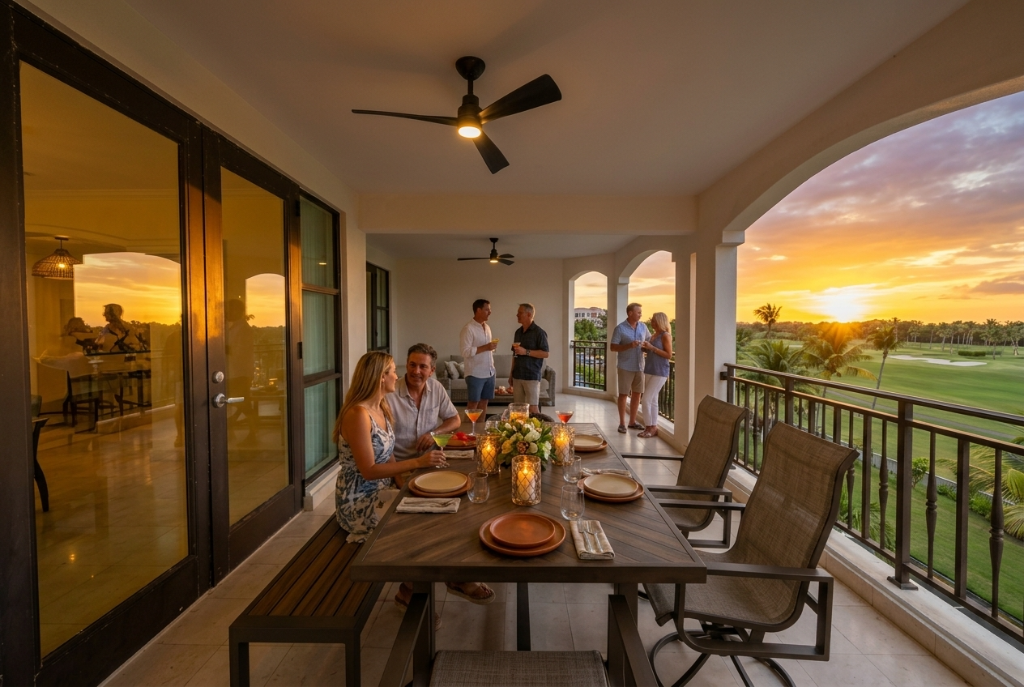 Rear Terrace — Dinner with Friends