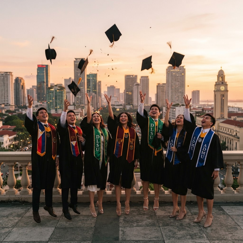 Filipino graduates celebrating