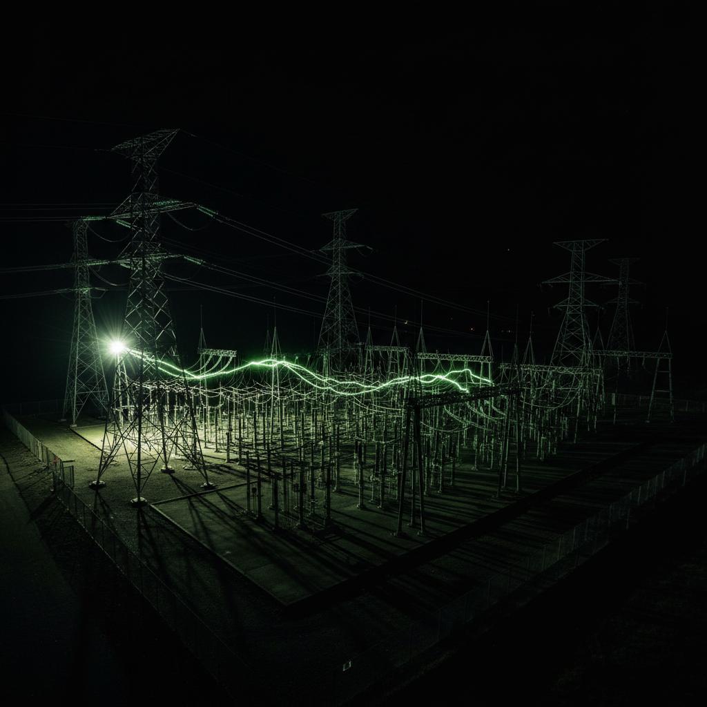 Electrical infrastructure at night