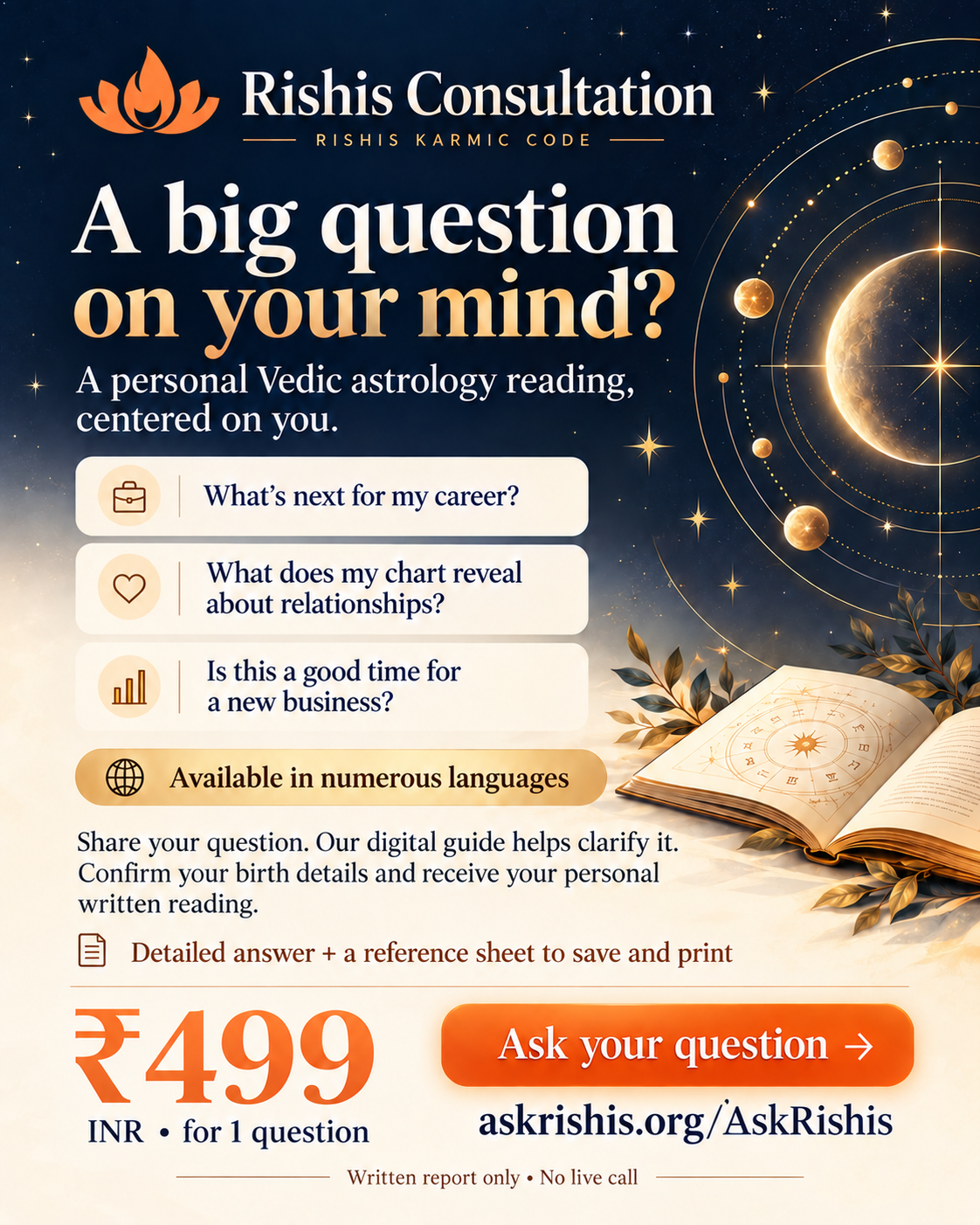 Ask Rishis — Your Personal Vedic Reading