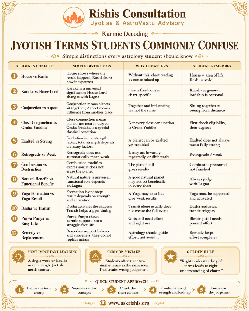 Jyotish Terms Students Commonly Confuse
