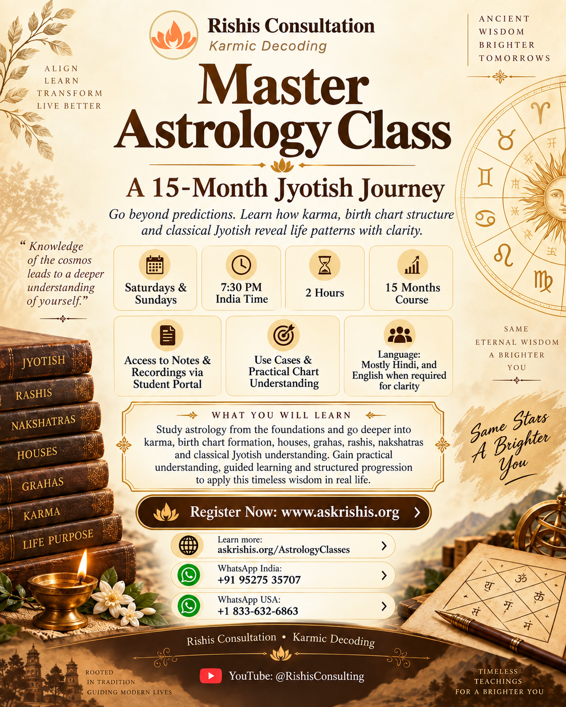 Master Astrology Class — 15-Month Jyotish Journey