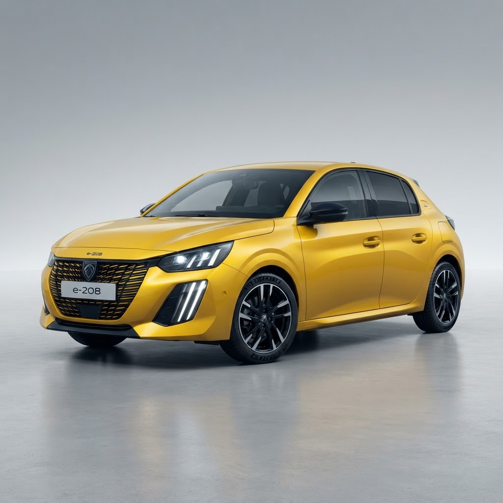 2025 Peugeot e-208 — tre quarti anteriore