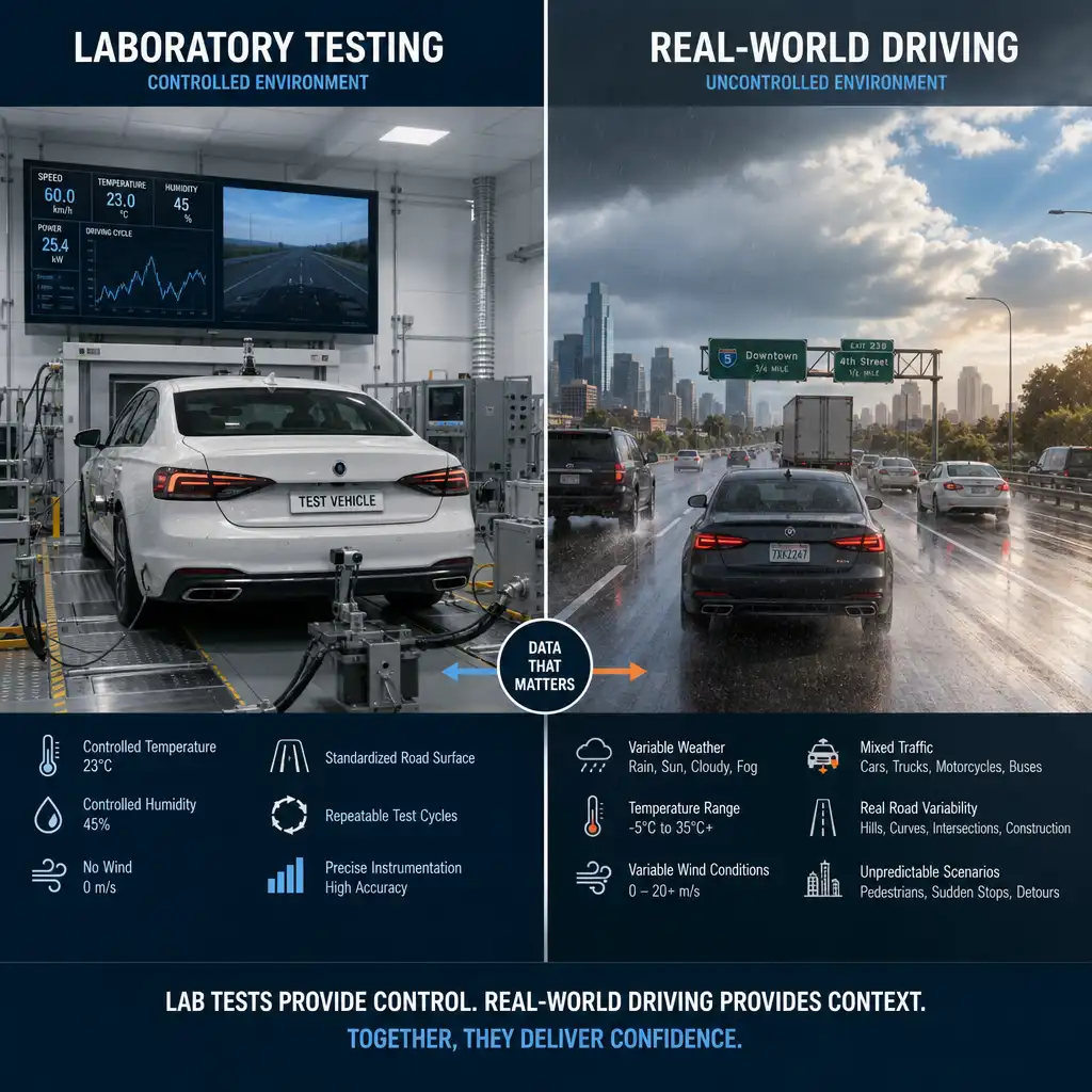 Labortest vs. reale Fahrbedingungen