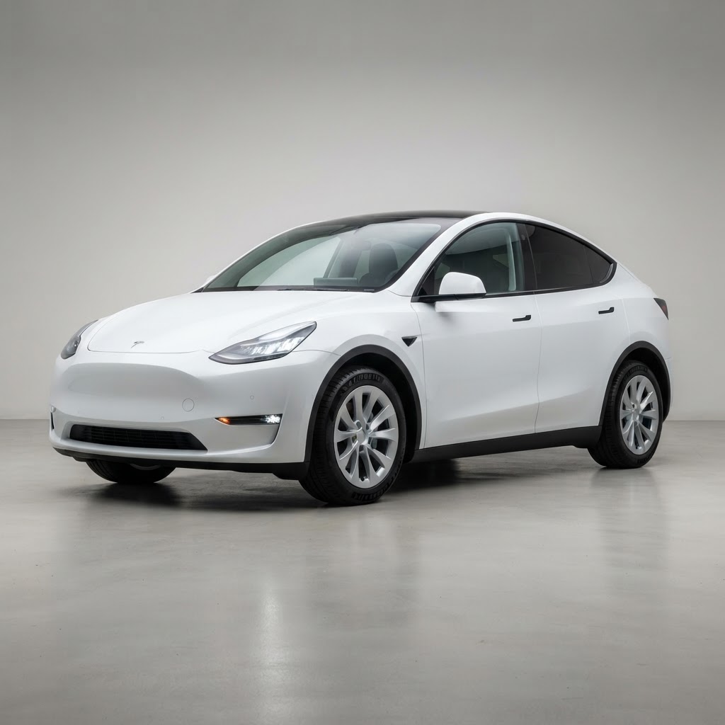 2025 Tesla Model Y Long Range AWD (Juniper) — tre quarti anteriore