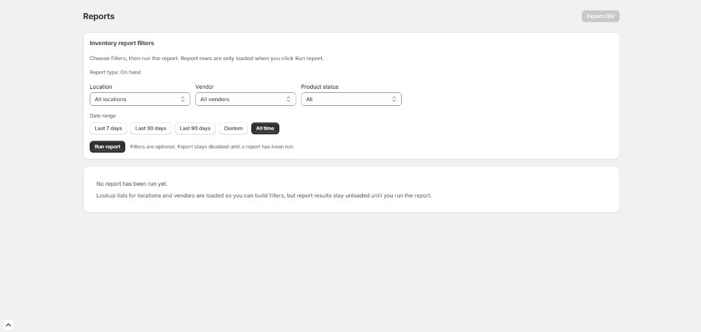 Reports — Dashboard
