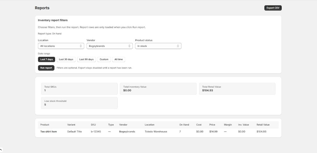 Reports — Custom