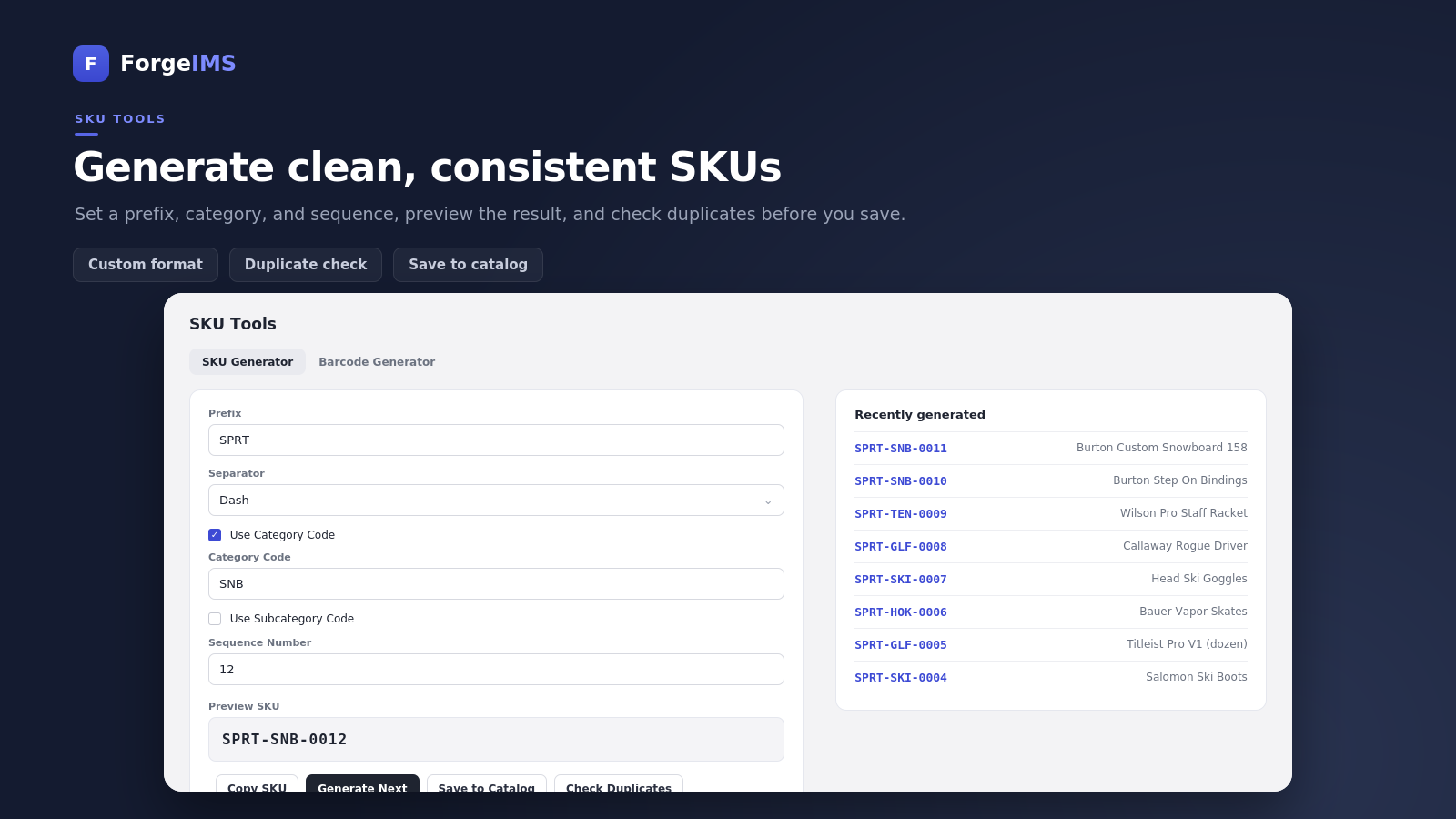 SKU Generator