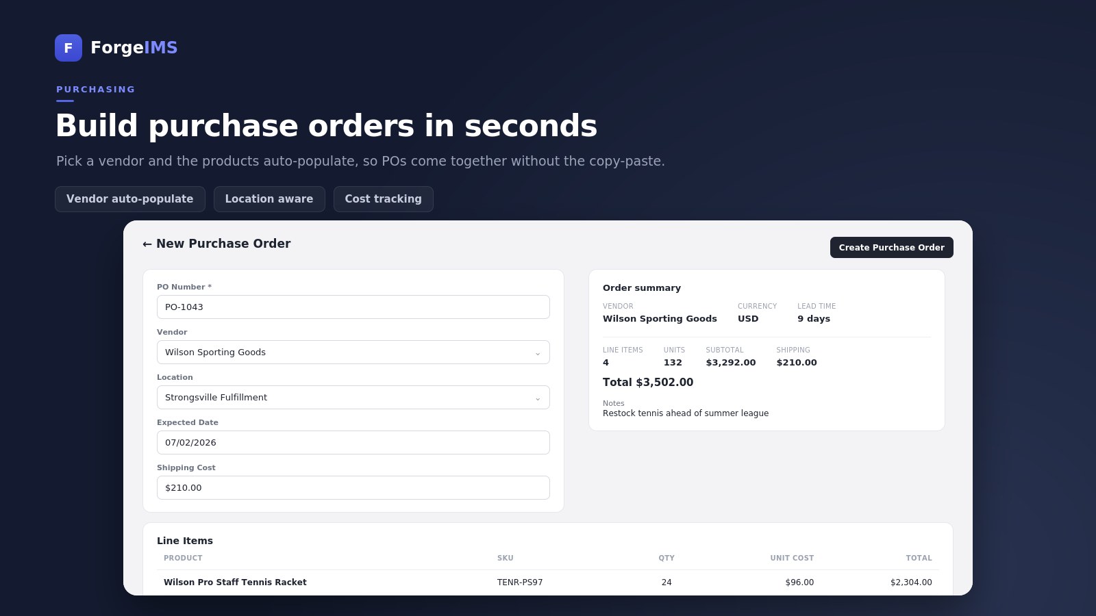 Purchase Orders