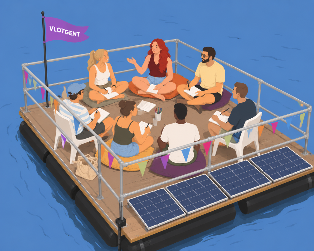 Vlot sessie op het water in Gent
