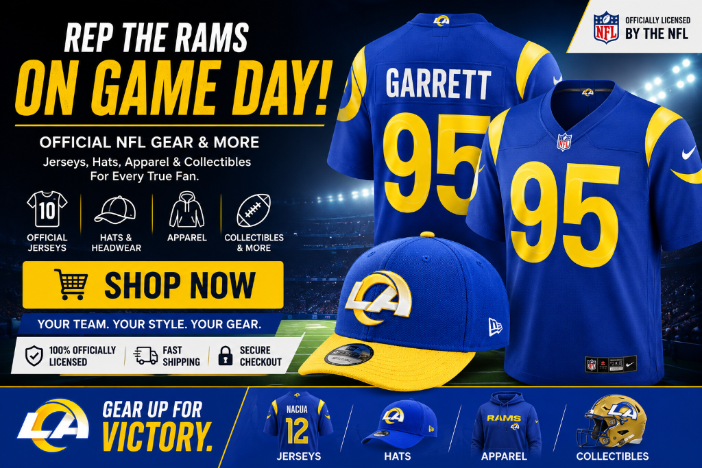 Rep the Rams on game day — official NFL gear, jerseys, hats and collectibles