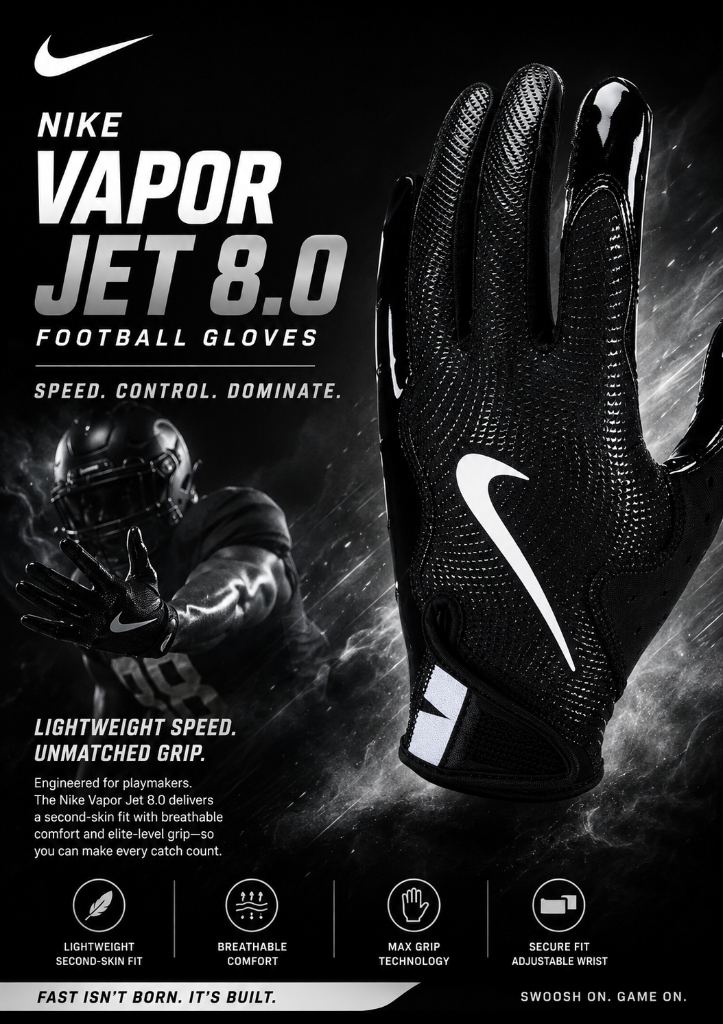 Nike Vapor Jet 8.0 Football Gloves — Speed. Control. Dominate.