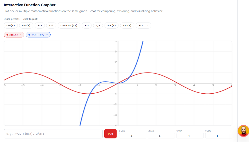 Interactive Function Grapher β plot & compare functions visually
