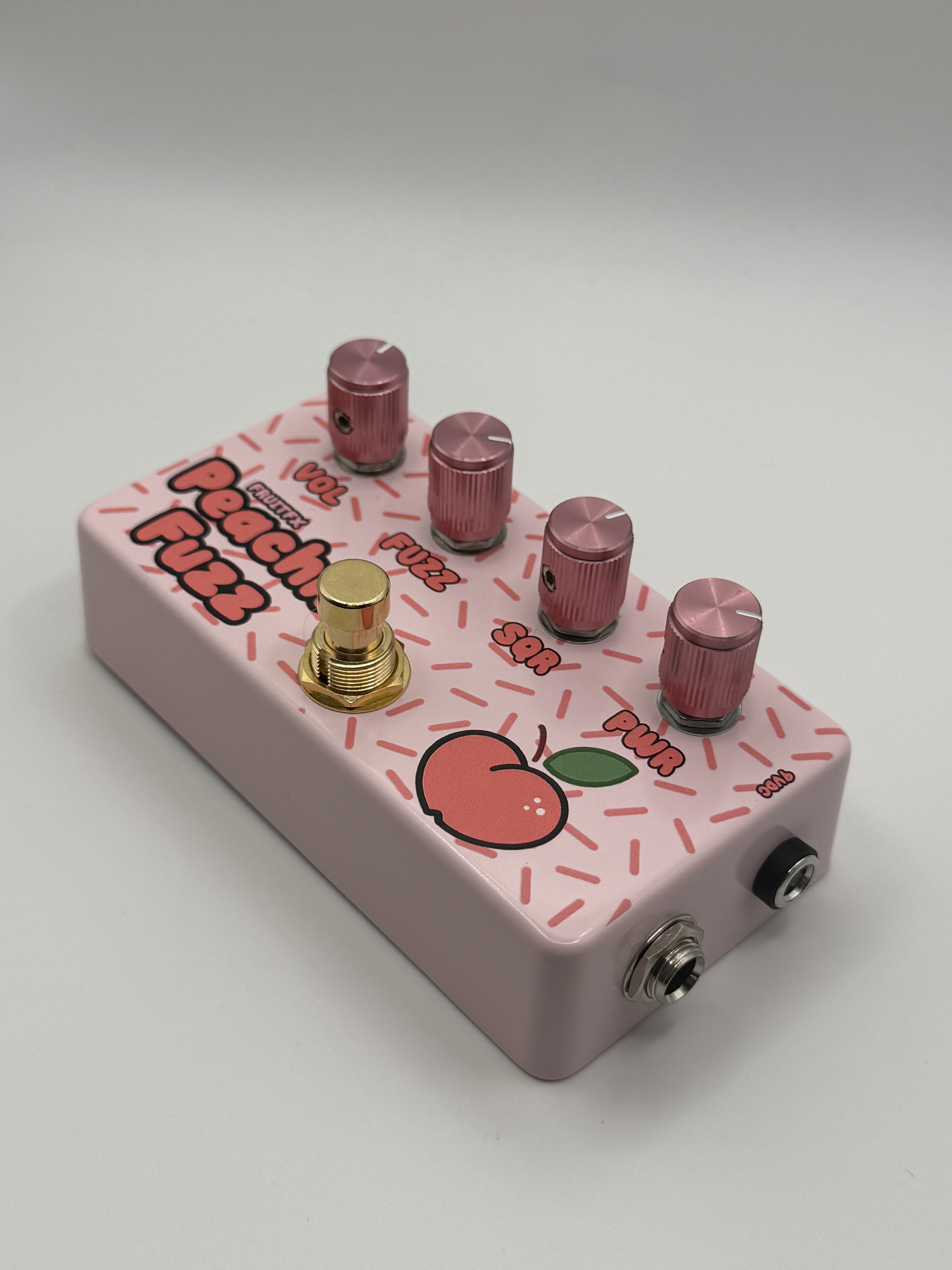 Peachii Fuzz pedal, angled view