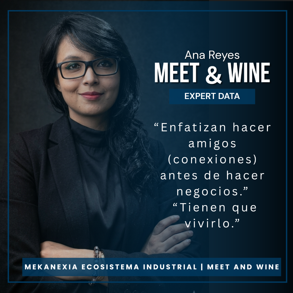 Ana Reyes, de Expert Data, en una tarjeta testimonial oficial de Meet & Wine
