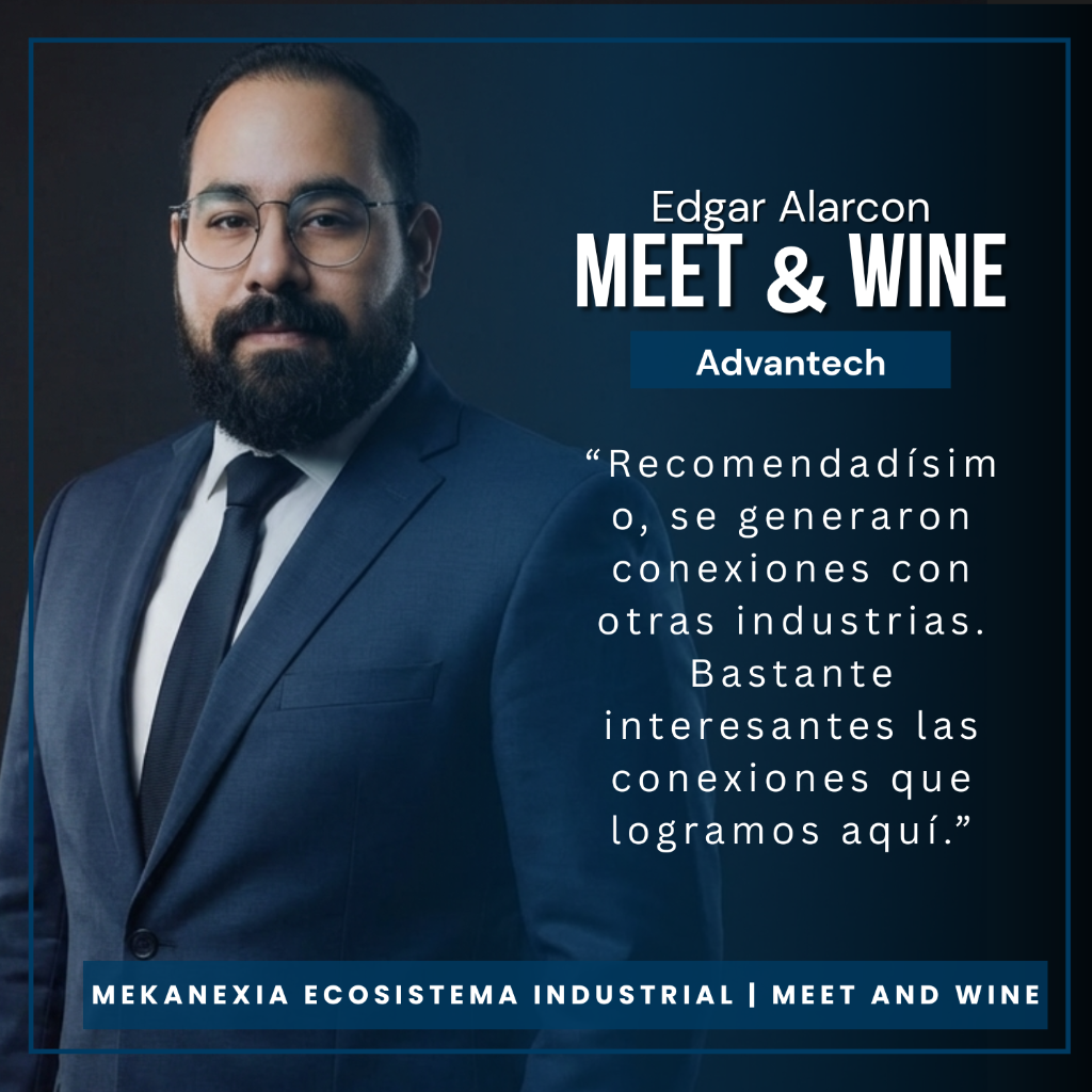 Edgar Alarcon, de Advantech, en una tarjeta testimonial oficial de Meet & Wine
