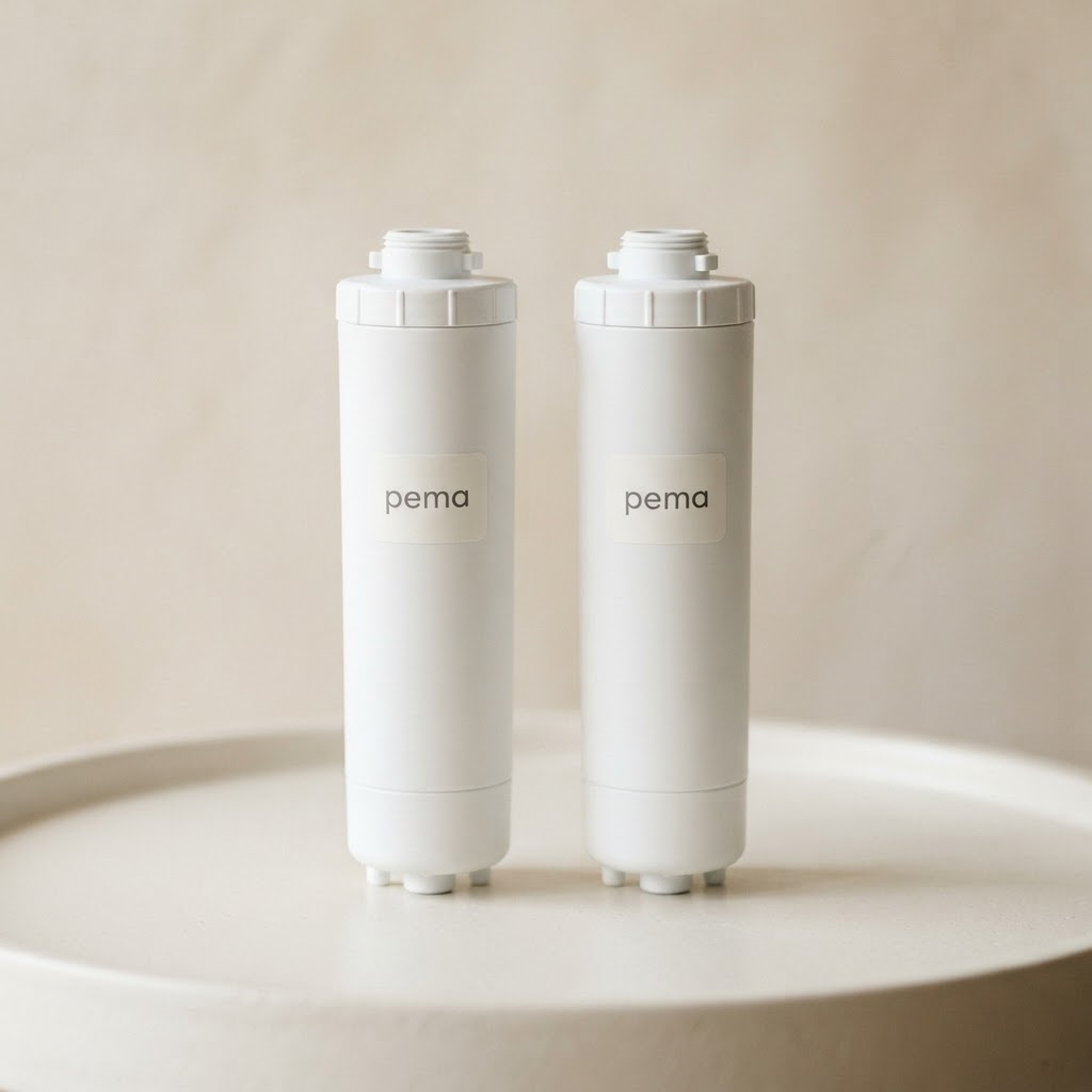 Two white pema water filter cartridges