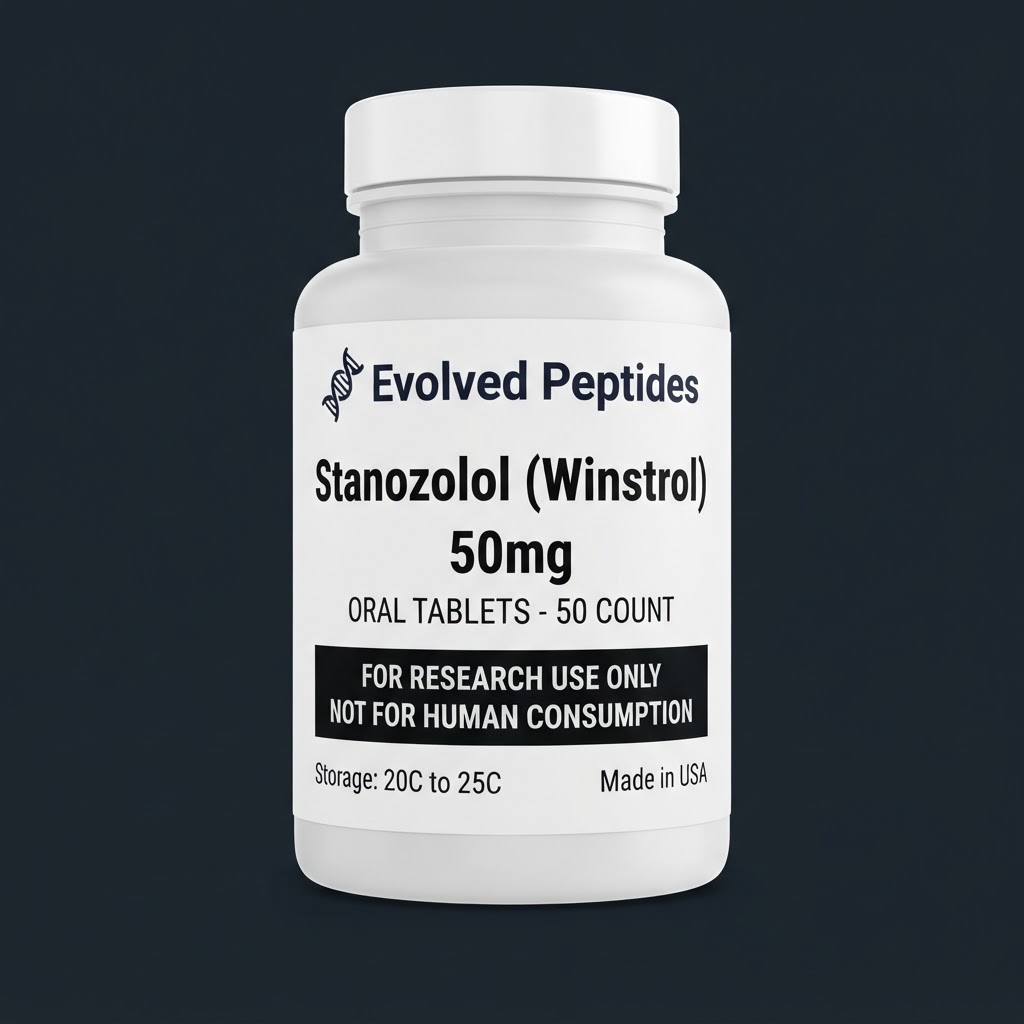 Evolved Peptides Winstrol 50mg (50 Count Orals) research vial