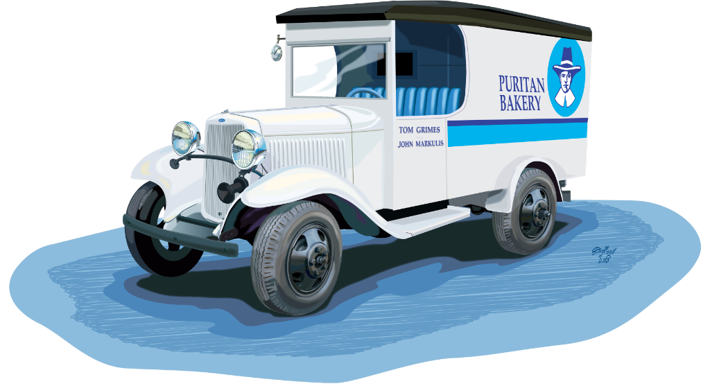 Vintage Puritan Bakery truck
