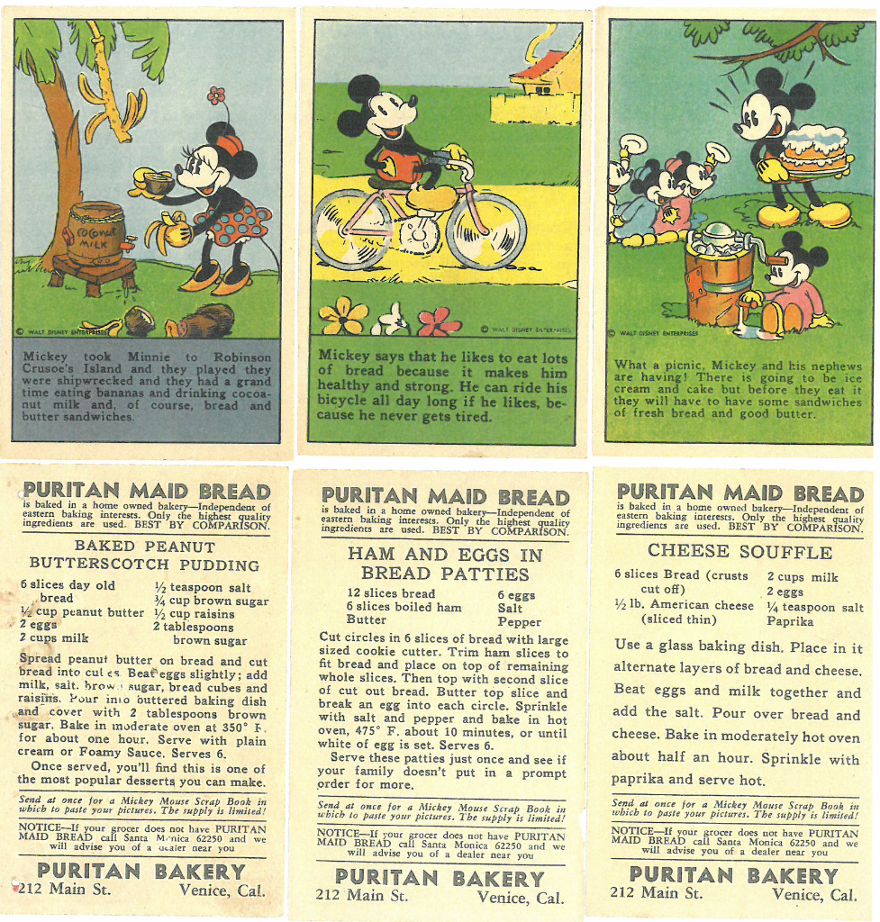 Vintage Puritan Maid Bread Disney Promotional Coupons