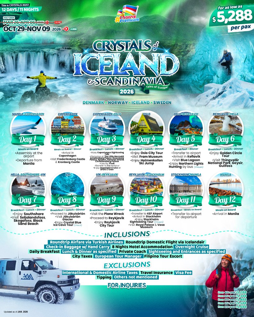 Crystals of Iceland & Scandinavia 12D11N (2026)