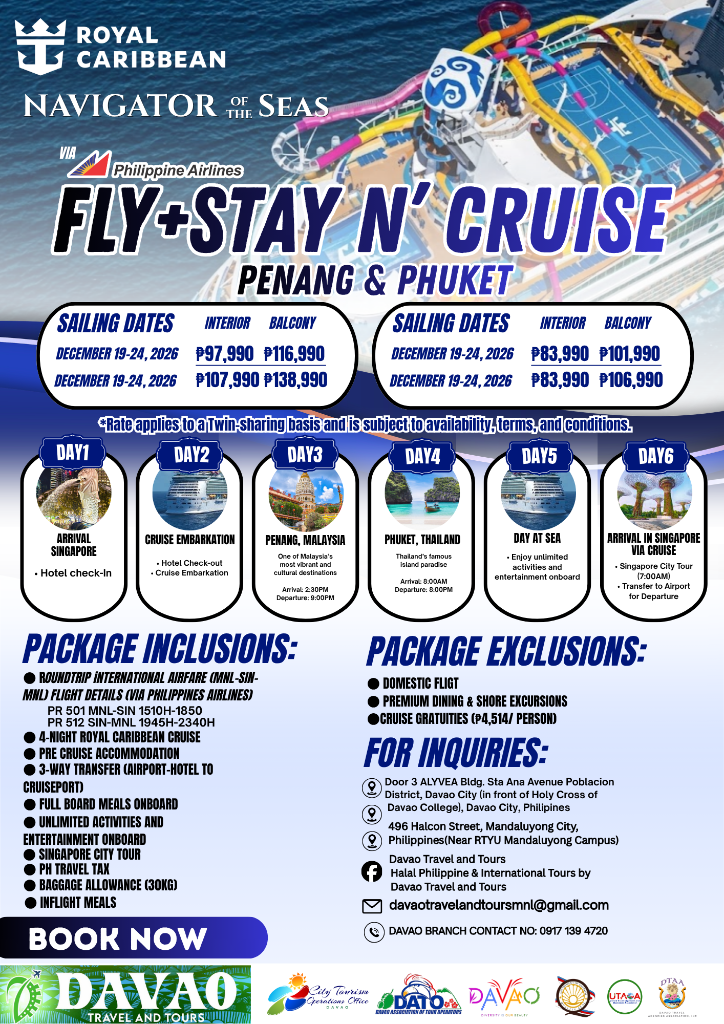 Fly + Stay N' Cruise β Penang & Phuket (Navigator of the Seas)