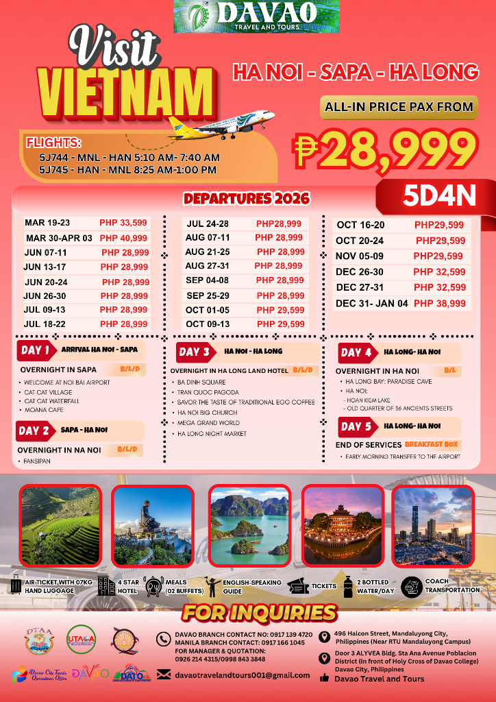 Hanoi – Sapa – Ha Long 5D4N