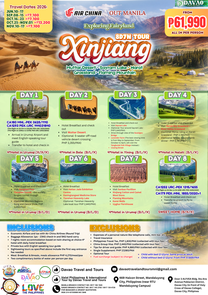 Exploring Fairyland Xinjiang 8D7N Tour (Air China)