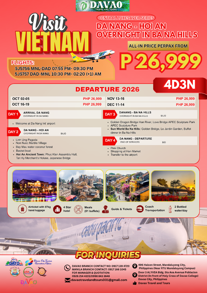 Da Nang – Hoi An Overnight in Ba Na Hills (4D3N)