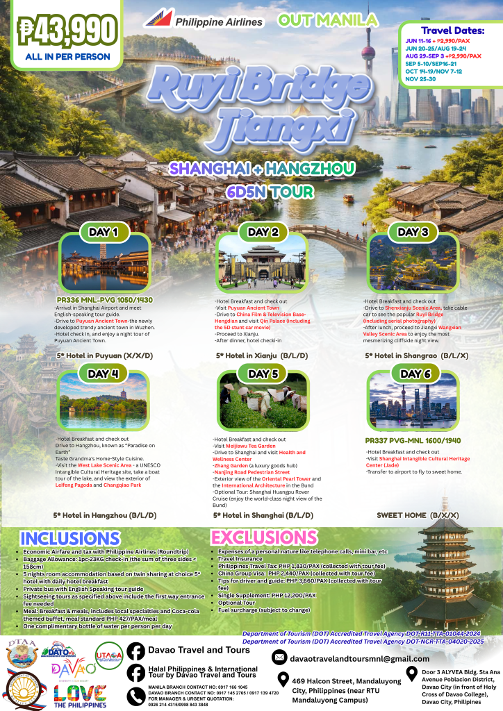 Ruyi Bridge Jiangxi – Shanghai + Hangzhou 6D5N Tour